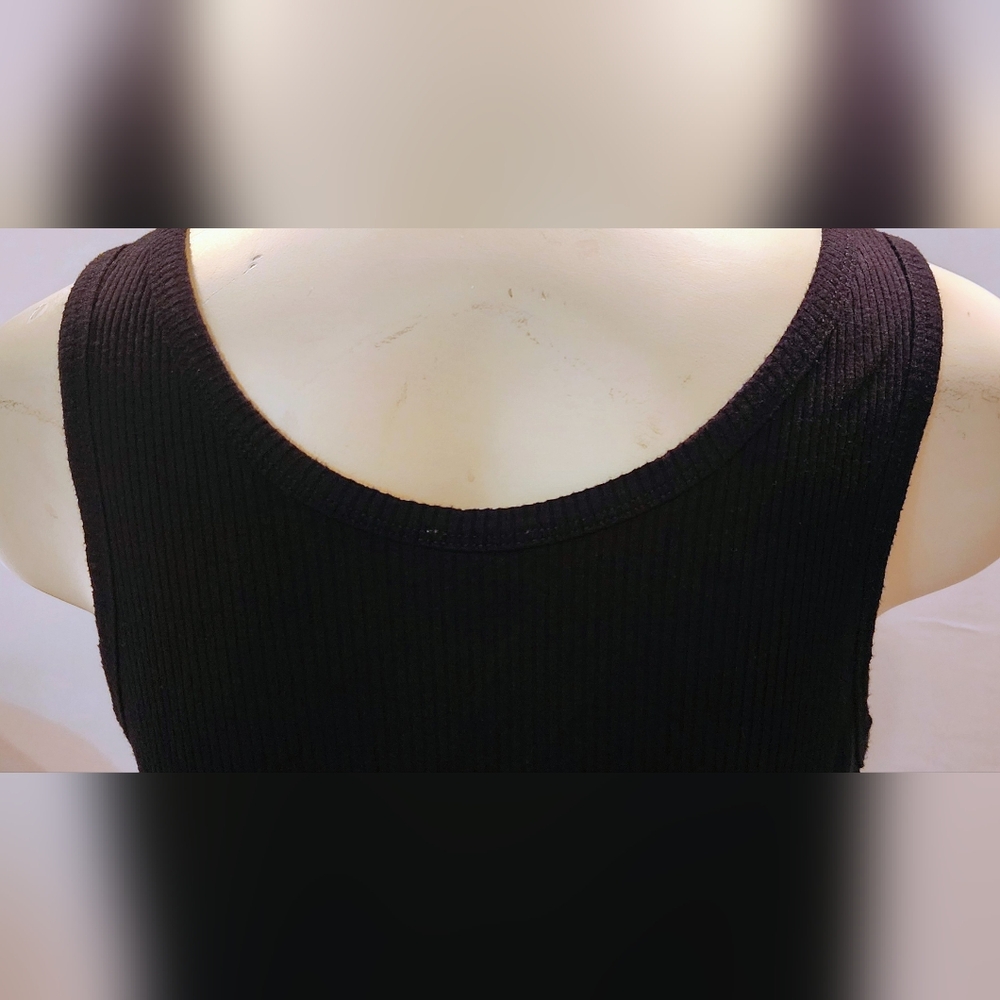 Garage Black Button-Down Ribbed Tank Top - Picture 7 of 9